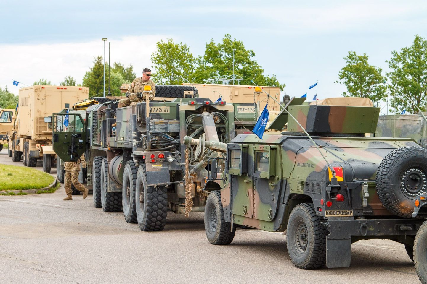 USA sõjaväekolonn saabus Eestisse.