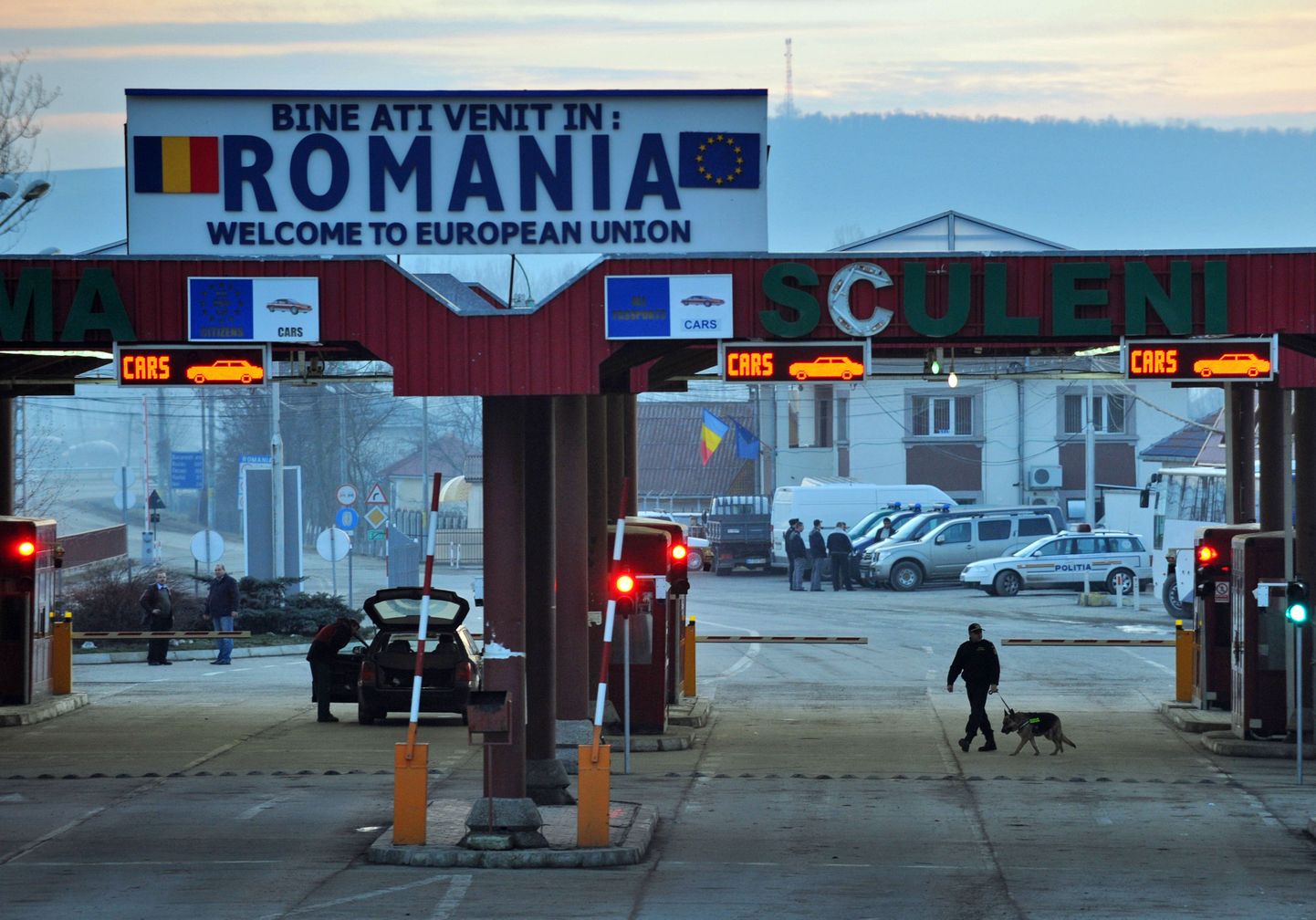 Sculeni piiriületuspunkt Rumeenia-Moldova piiril. Foto on illustratiivne.