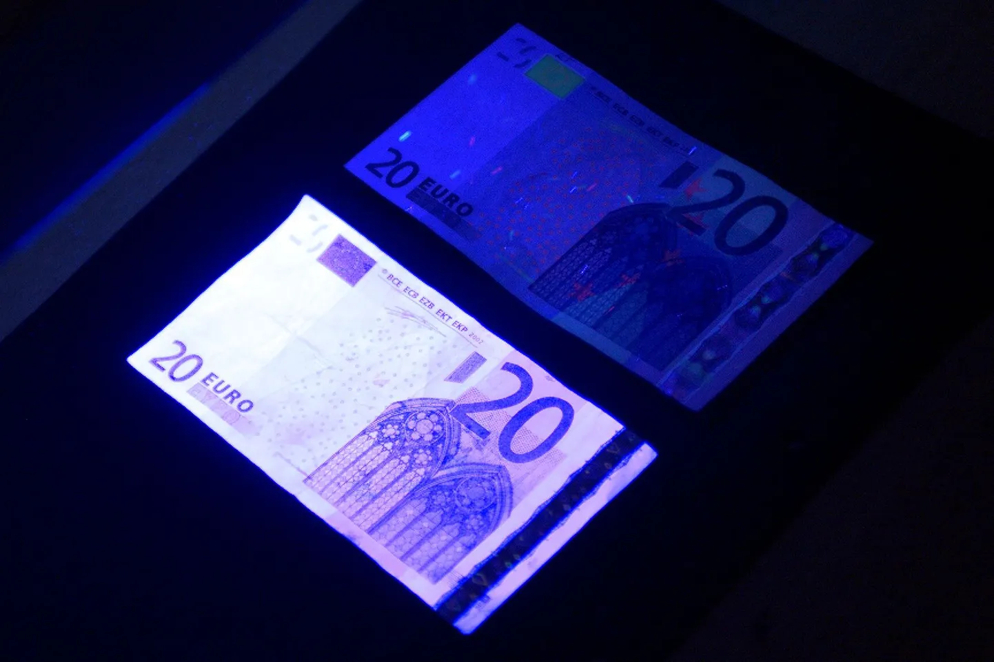 Võltsitud 20eurone. Foto on illustreeriv.