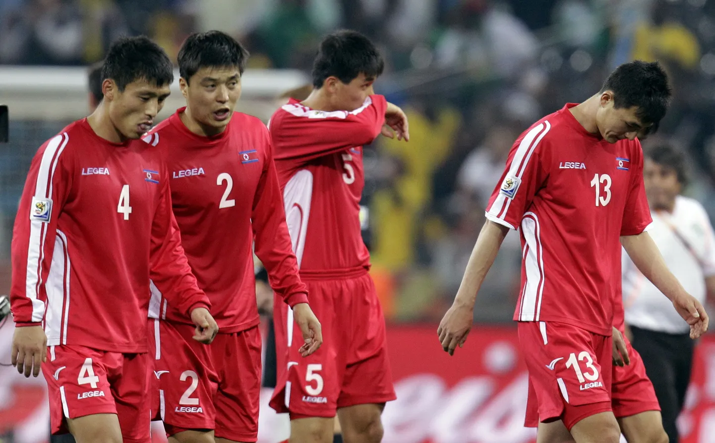 Põhja-Korea jalgpallurid.