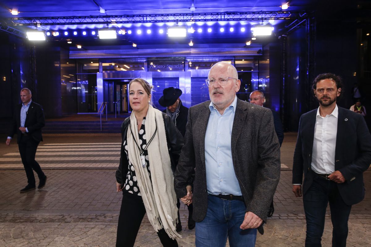 Лидер социалистов Франс Тиммерманс в ночь выборов в Брюсселе.