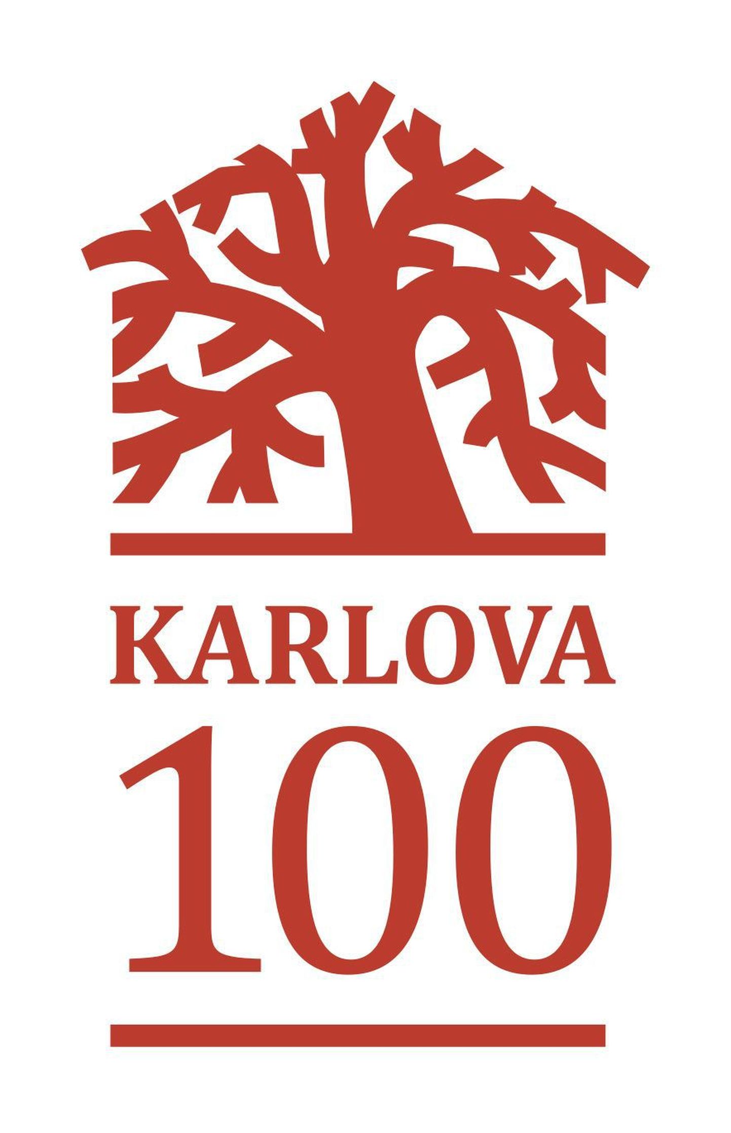 Valminud on Karlova 100 logo, mille autor on Vambola Moldov.