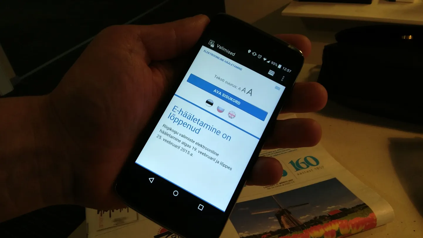 Valimiste veebileht mobiilibrauseris