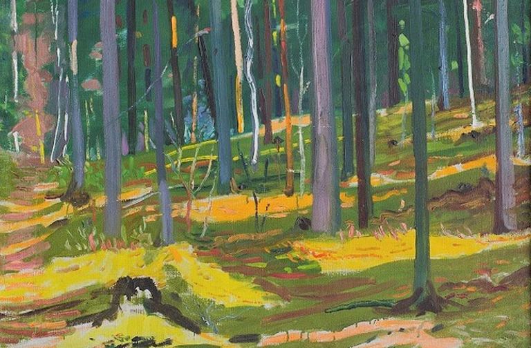 Fragments no Rūdolfa Piņņa gleznas "Mežs"