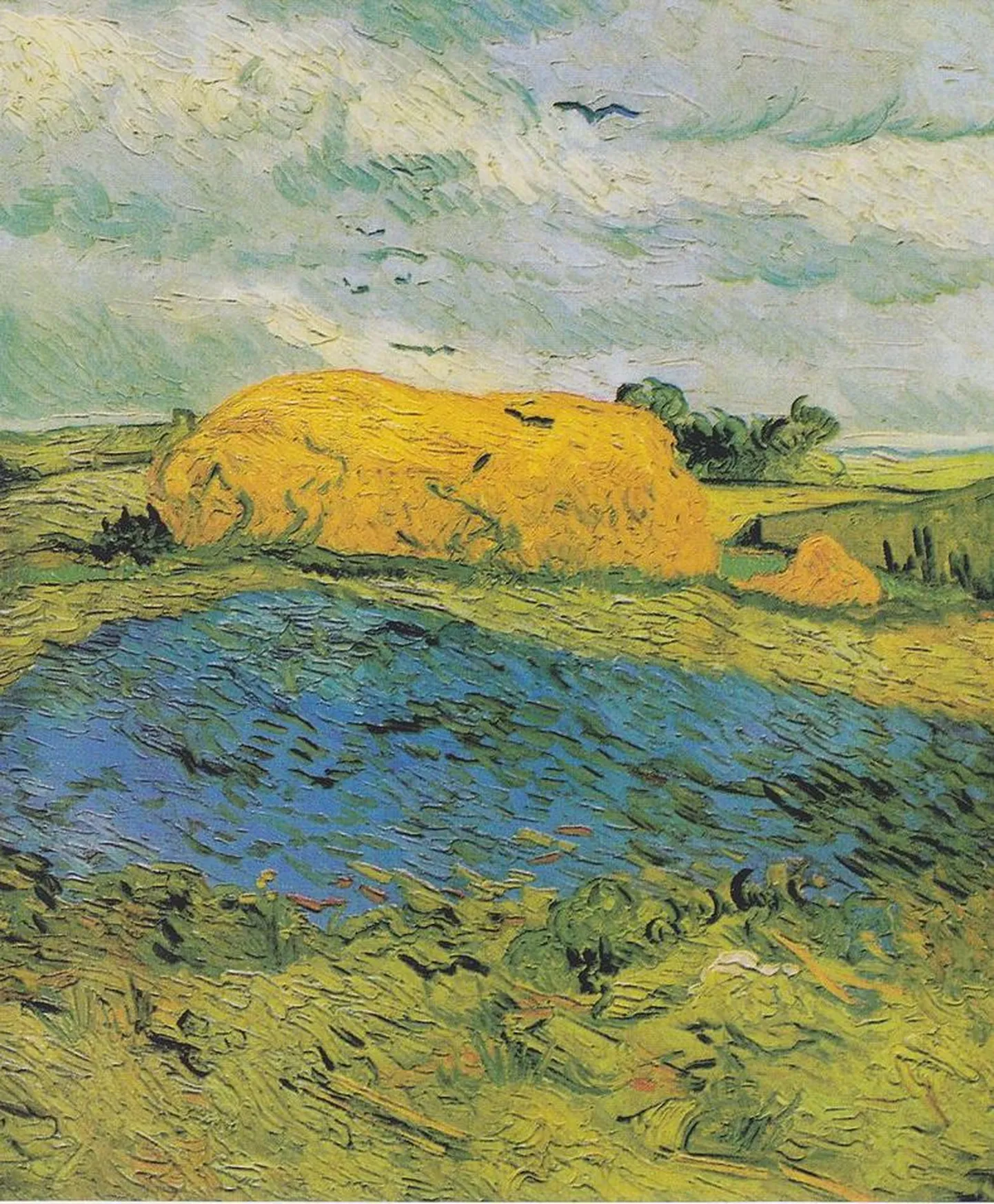 Vincent van Goghi maal «Wheat stack under a clouded sky»