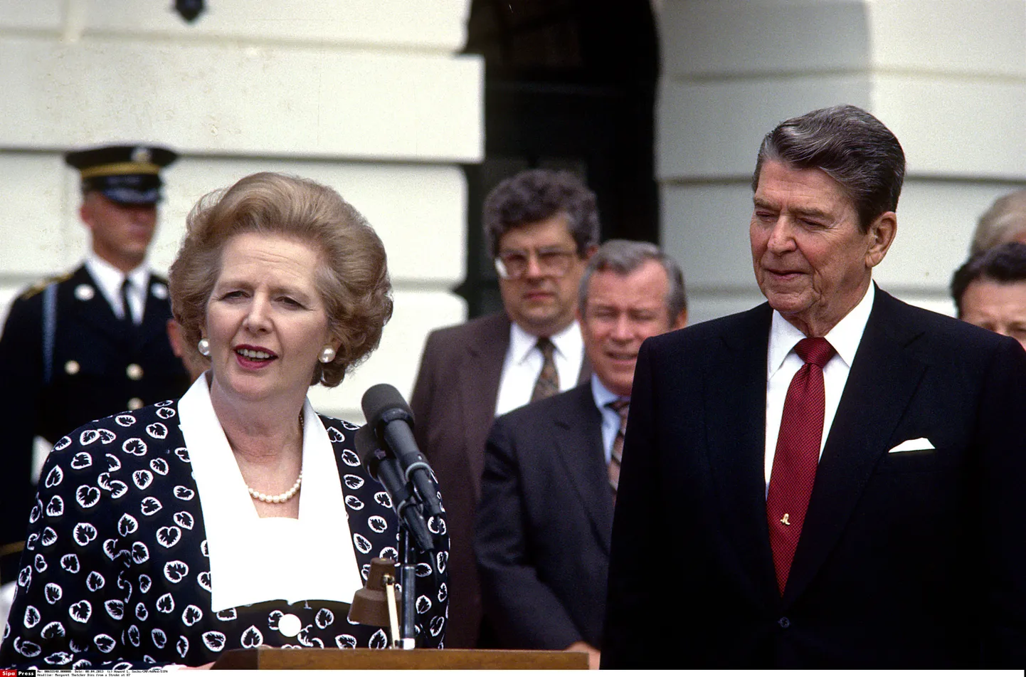 Margaret Thatcher ja Ronald Reagan (paremal) 1987. aasta fotol.