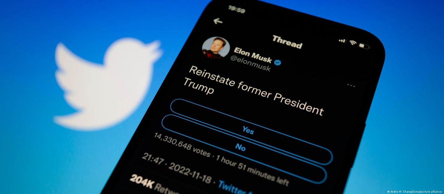 Вопрос о восстановлении аккаунта Трампа в Twitter