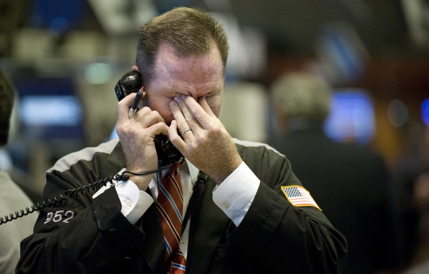 Pildil on aktsiakaupleja Christopher Crotty 2008. aasta septembris New Yorgi börsil.