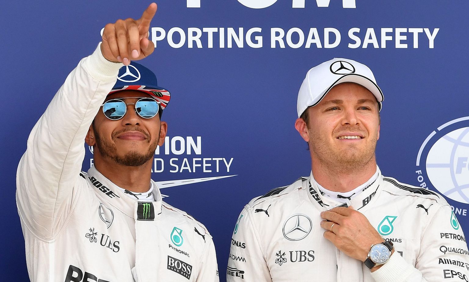 Tänase ajasõidu parimad Lewis Hamilton (vasakul) ja Nico Rosberg (paremal).