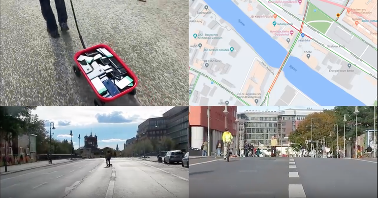 Векерт ходил по улицам Берлина с красной тележкой, в которой было 99 мобильных телефонов, которые создавали виртуальные пробки.