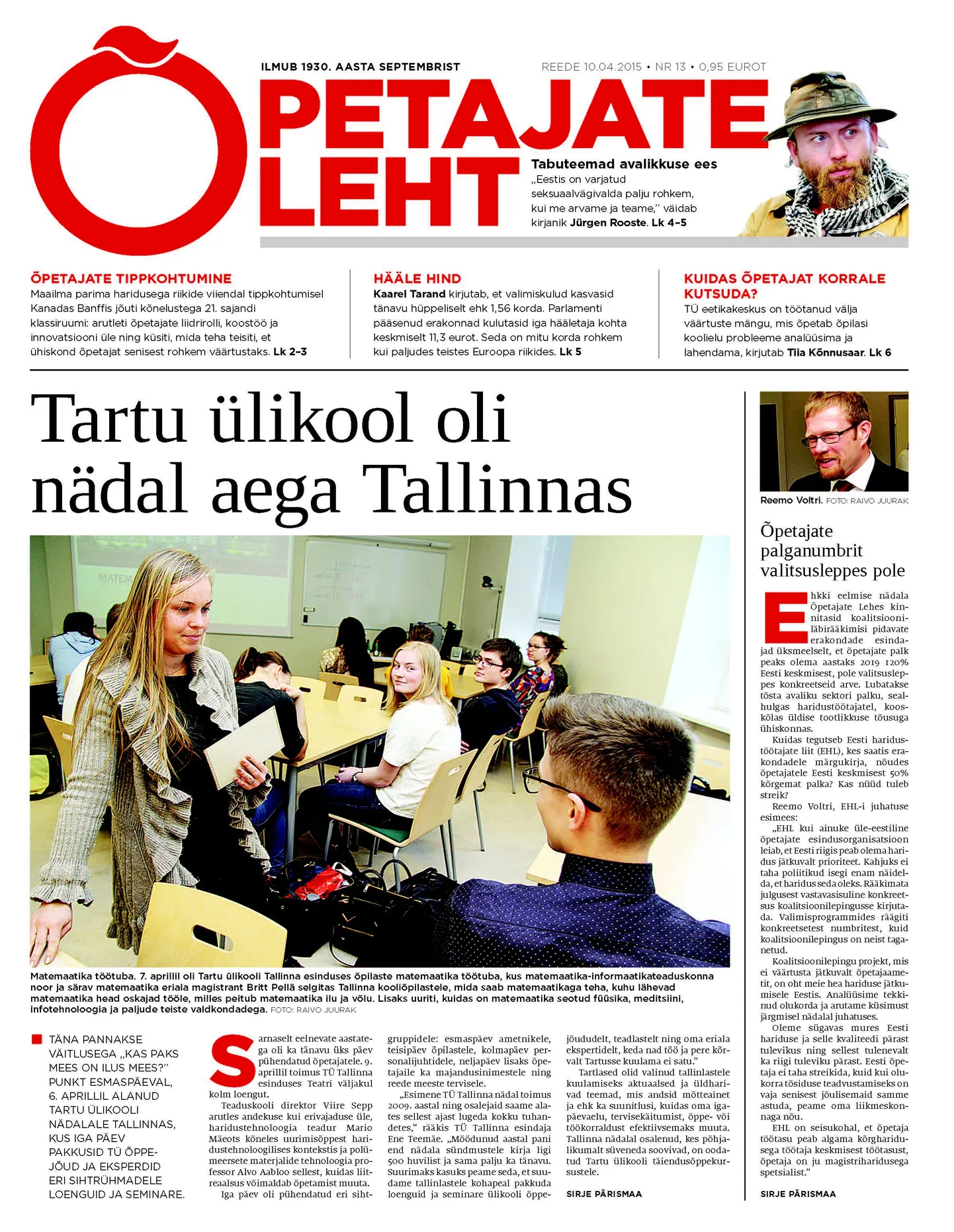 Õpetajate Leht 10. aprillil 2015