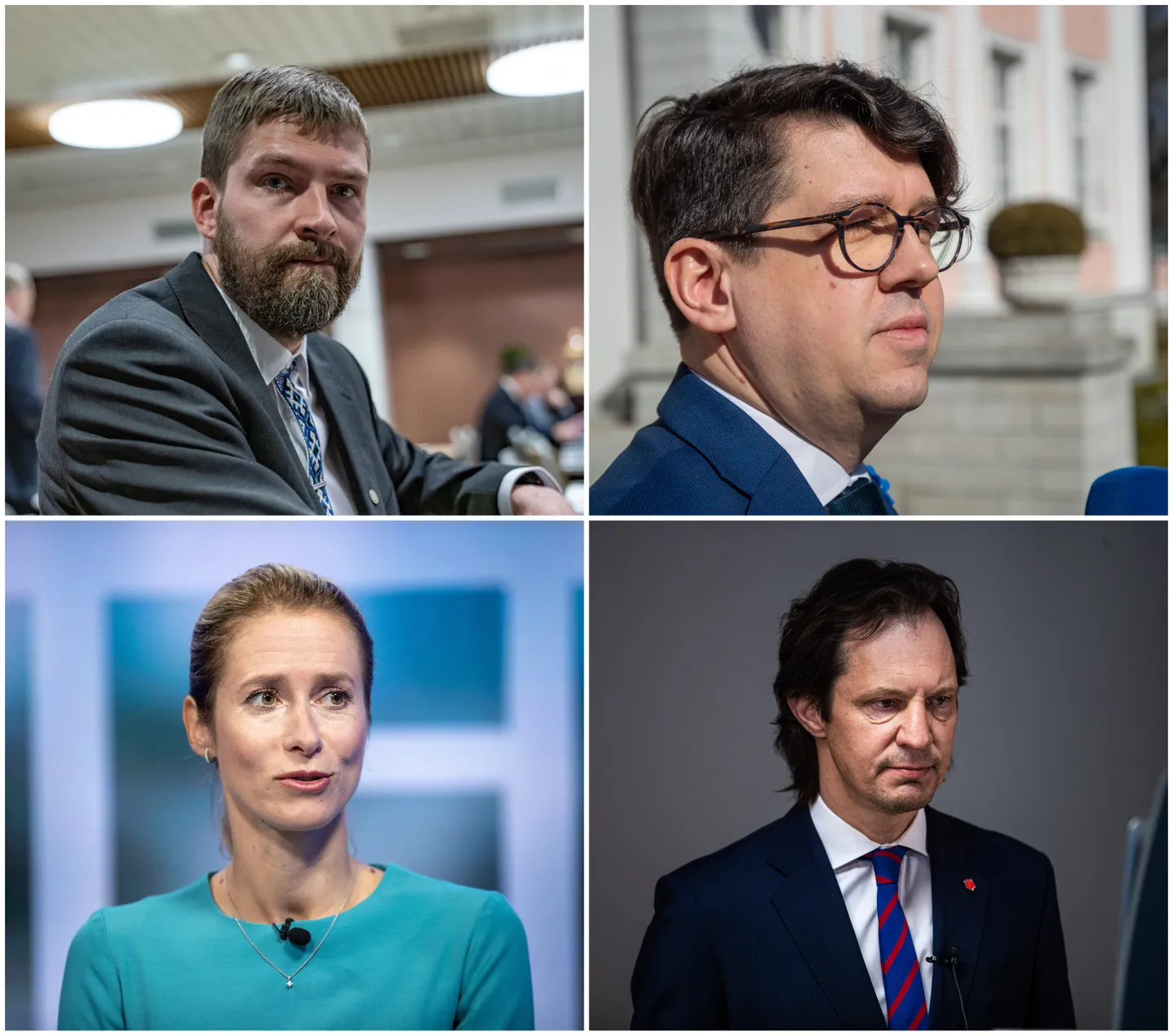 Riigikogu fraktsioonide juhid Siim Pohlak, Priit Sibul, Kaja Kallas, Indrek Saar.