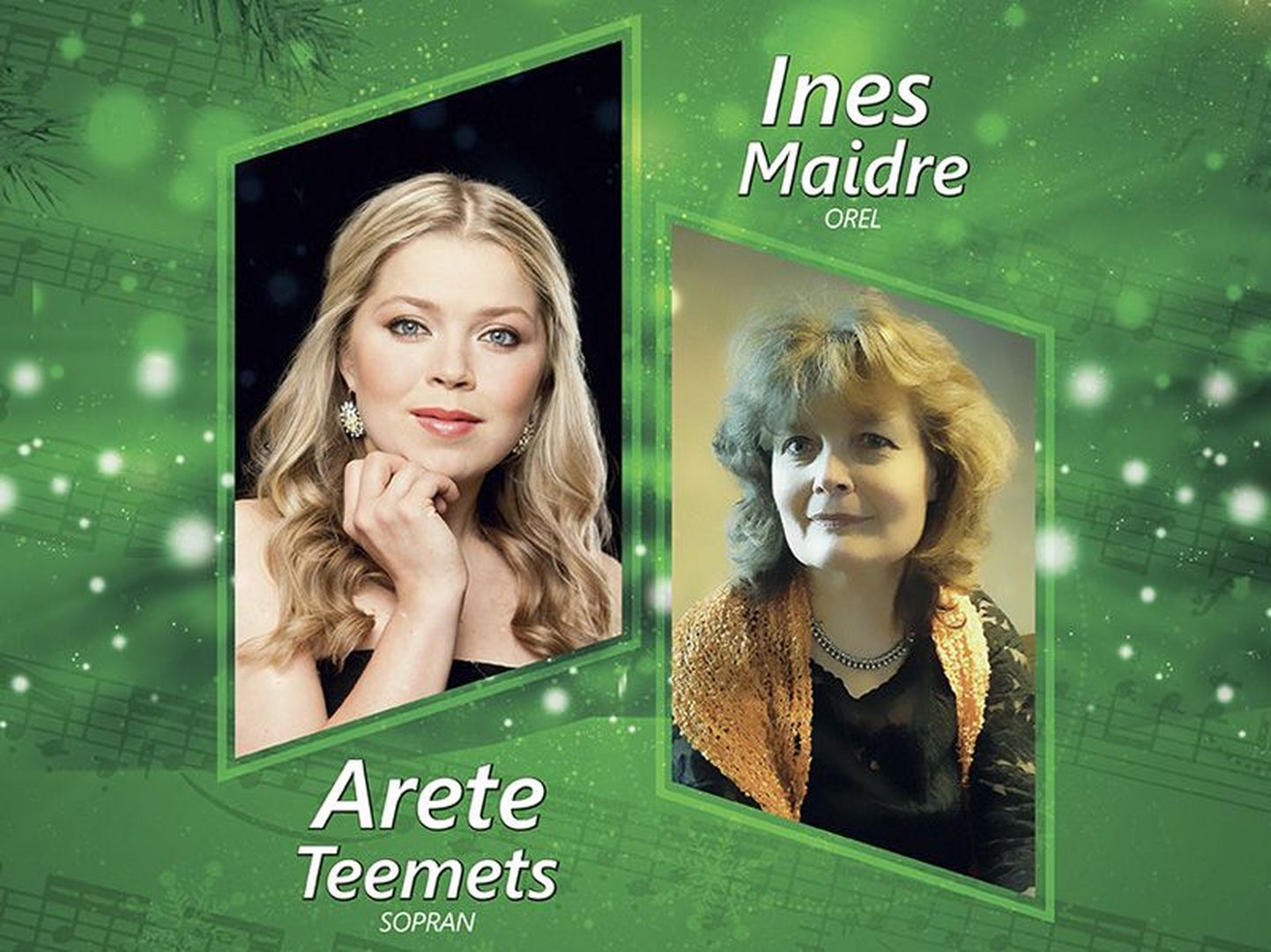 Organist Ines Maidre ja sopran Arete Teemets.