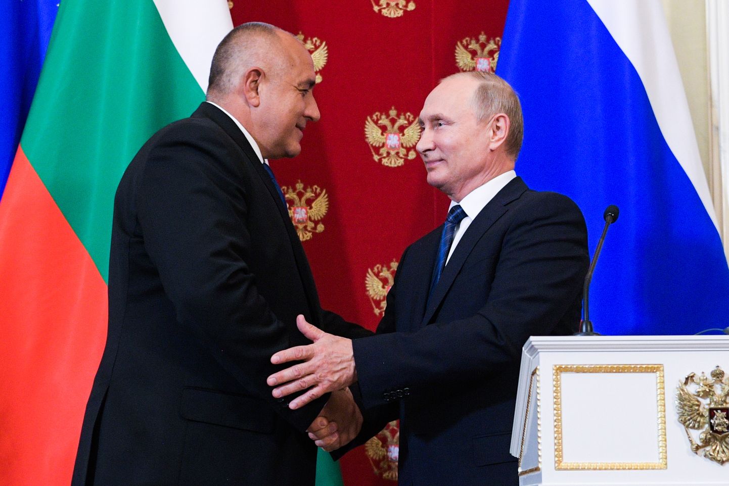 Bulgaaria peaminister Bojko Borisov ja Vene president Vladimir Putin kohtumisel Moskvas 30. mai 2018.