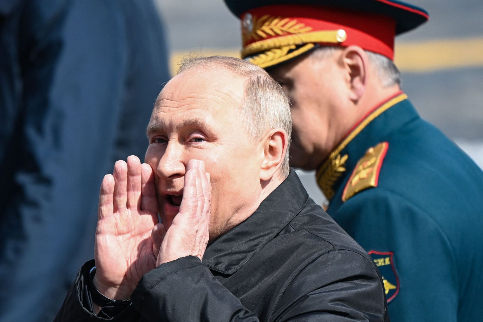Venemaa president Vladimir Putin 9. mail 2022 Moskvas Punasel väljakul võidupüha paraadil. Venemaal tähistatakse igal aastal 9. mail võitu natside üles suures isamaasõjas (1941–1945)