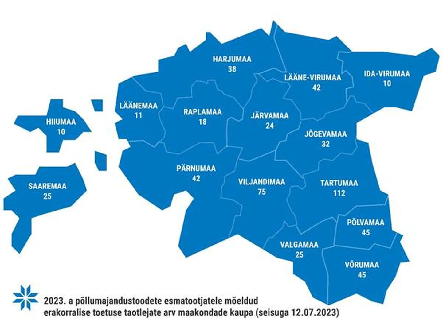 Erakorralise toetuse taotlejad maakonniti.