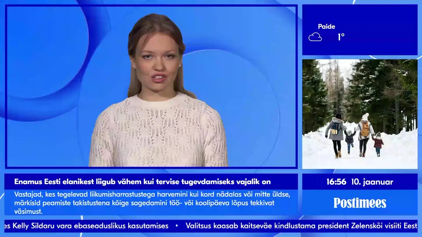 POSTIMEHE TELEUUDISED Enamus Eesti elanikest liigub vähem kui tervise ...