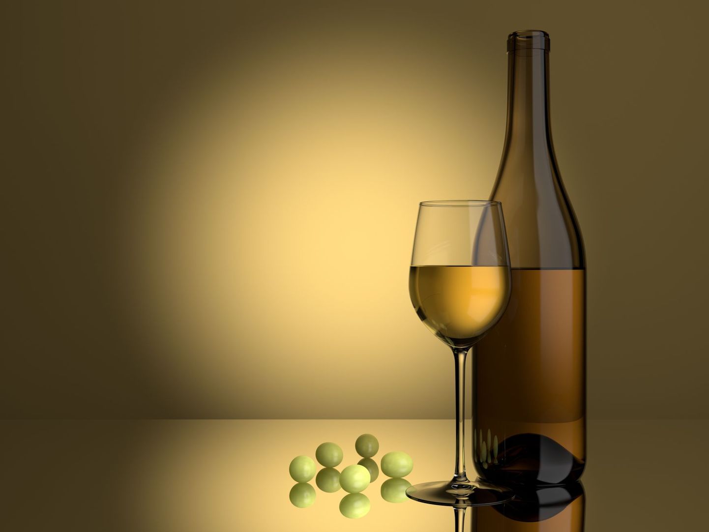 Veinipudel koos klaasiga