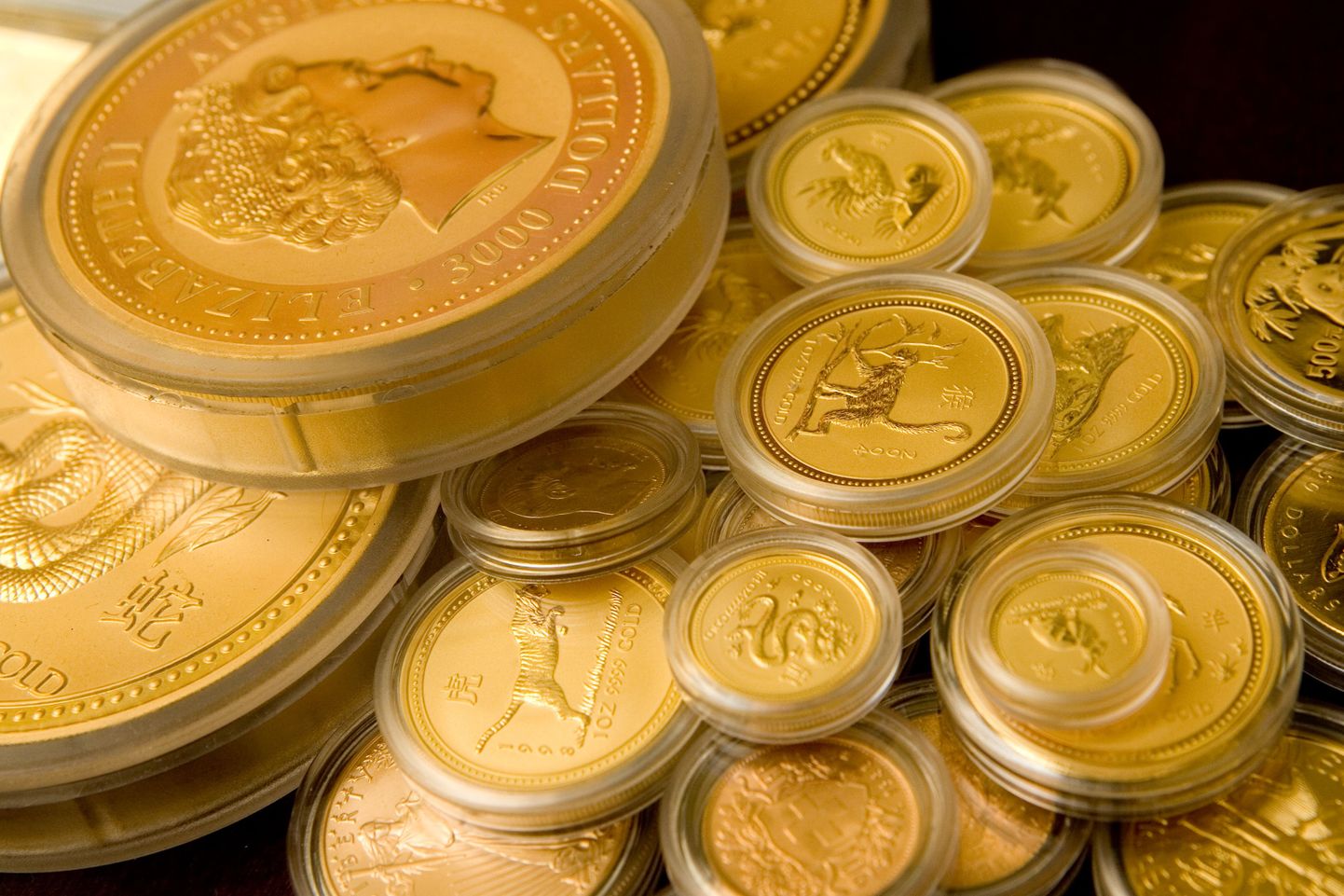 Kuldmündid Tavidi valuutavahetuses.