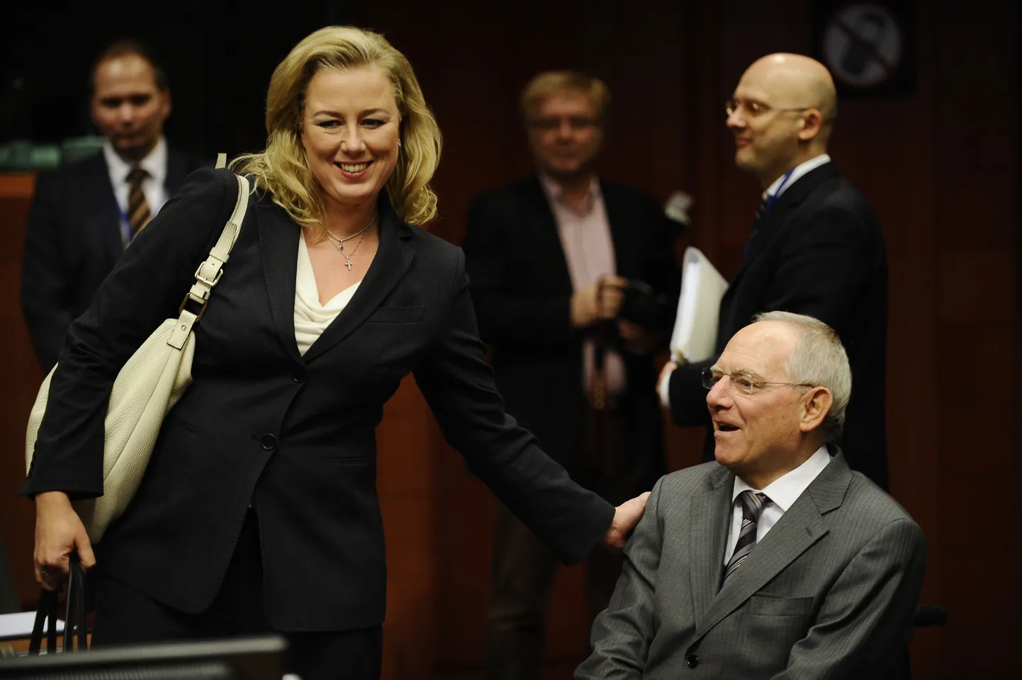Soome rahandusminister Jutta Urpilainen koos Saksa rahandusminsitri Wolfgang Schäublega.