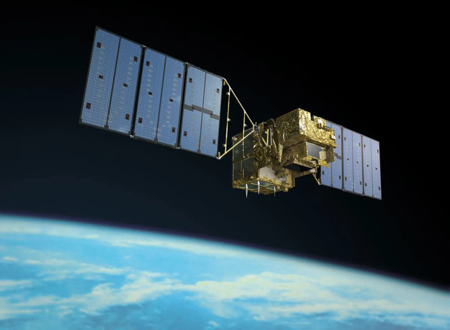 Kosmosesatelliit. Pilt on illustratiivne