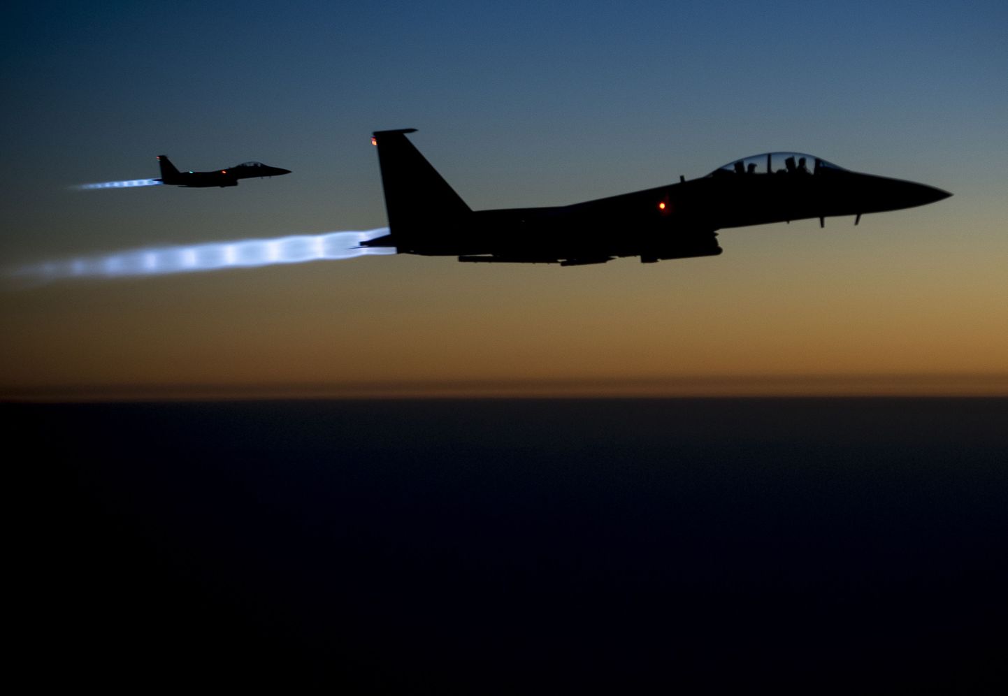 USA F-15E Strike Eagle-tüüpi lennukid.