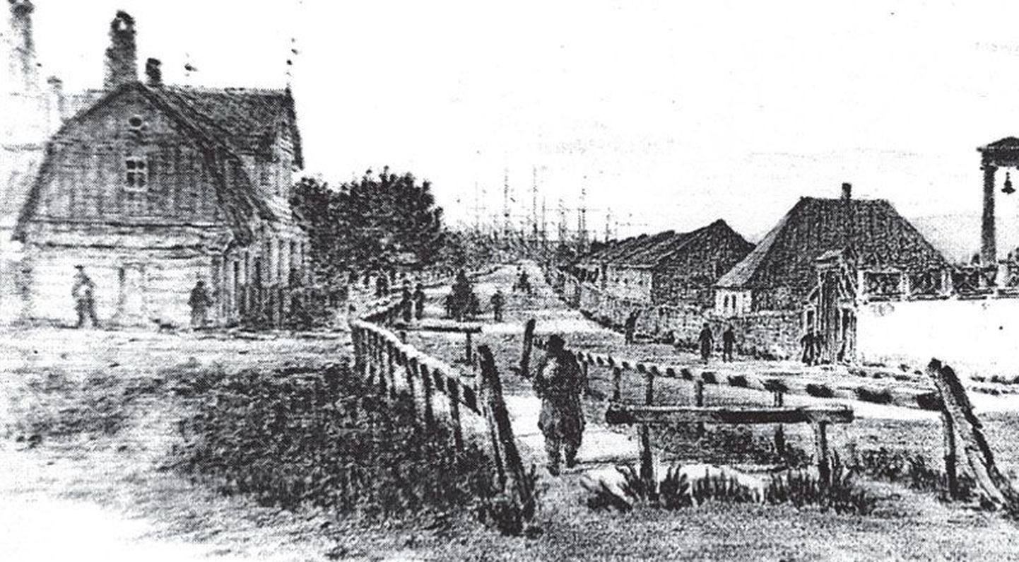 Nii nägi sadamasse viiv tee ja Admiraliteedi töökoja piirkond Carl Buddeuse joonistuse järgi välja 1835. aasta paiku.