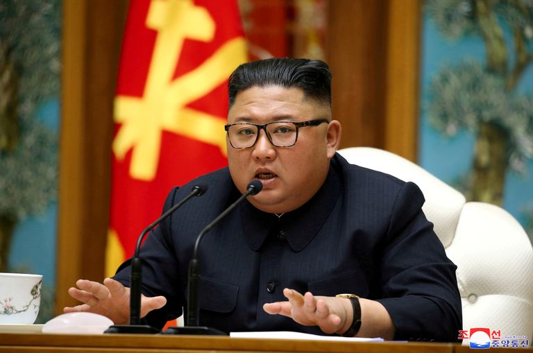 Põhja-Korea juht Kim Jong-un 11. aprillil Tööpartei keskkomitee poliitbüroo istungil