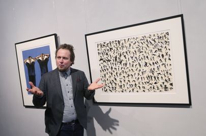 Jaak Visnap näitusel "Vabadus 21. sajandil" ERMis.