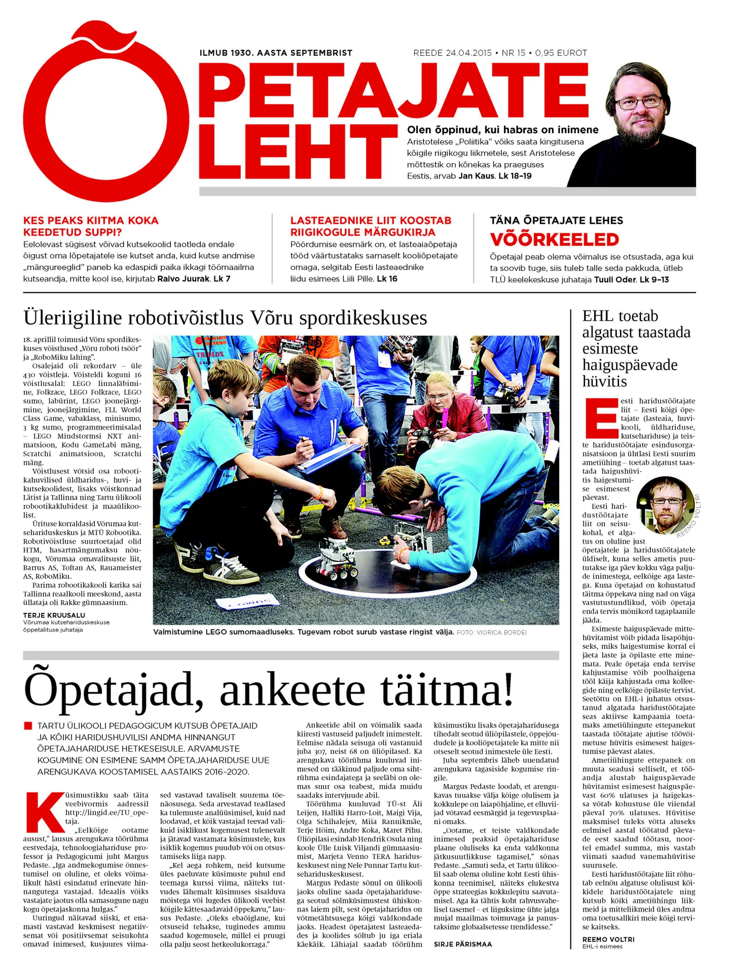 Õpetajate Leht 24. aprillil 2015