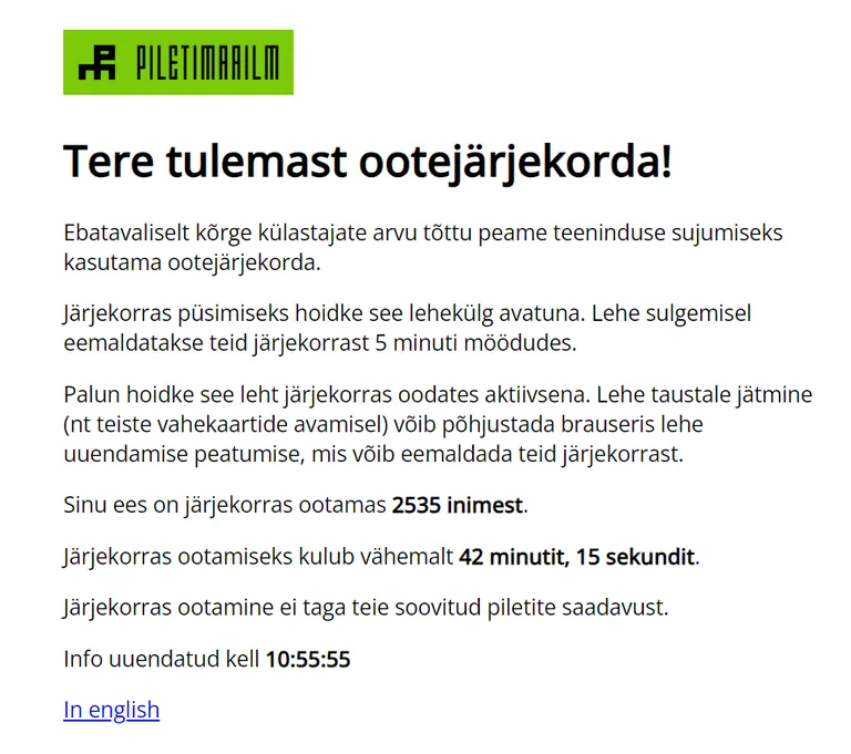 Draamateatri pileteid saab osta Piletimaailma keskkonna kaudu.
