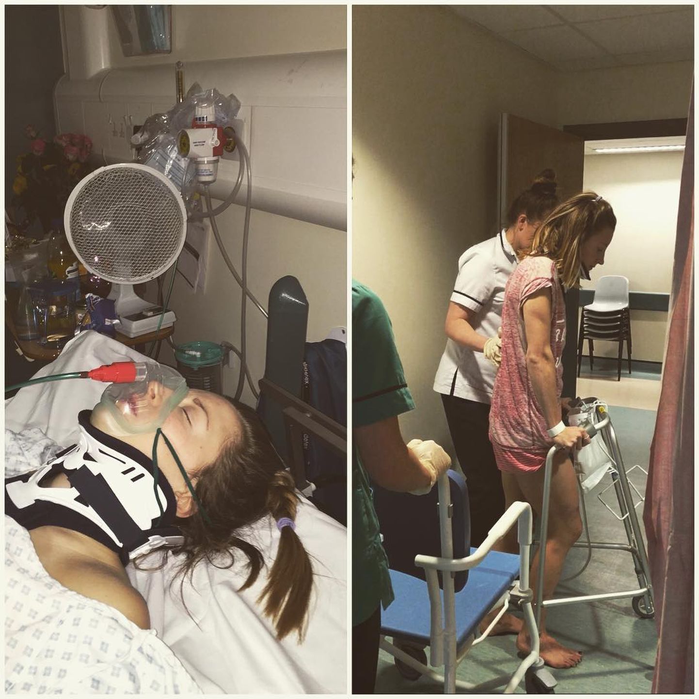 Victoria Williamsoni esimesed sammud pärast hirmsat õnnetust - aasta oli siis 2016.