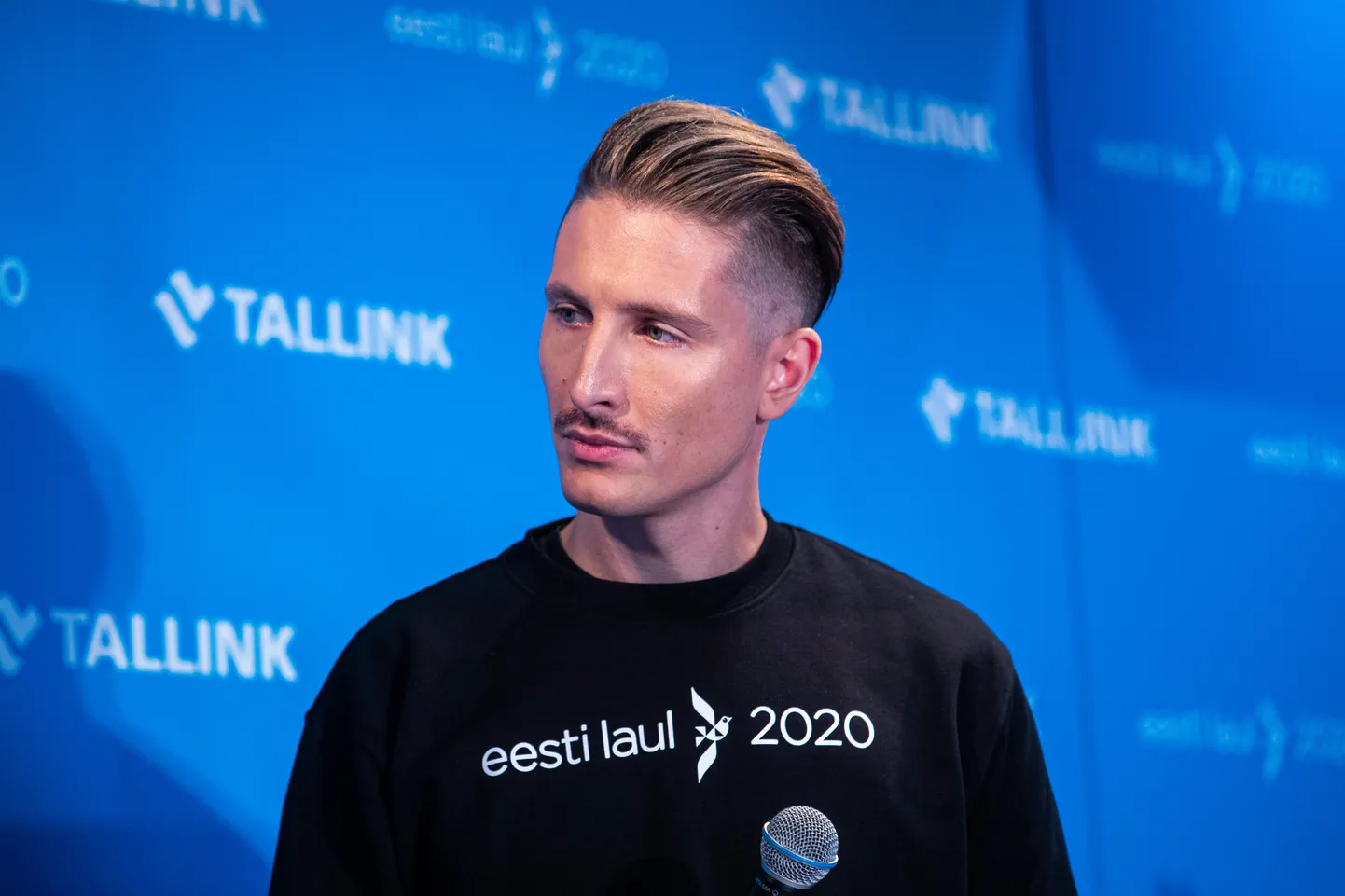 Karl-Erik Taukar Eesti Laul 2020 pressikonverentsil.