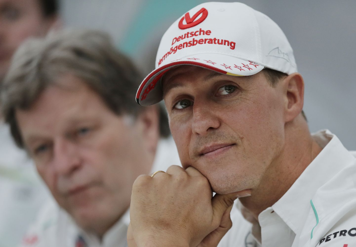Michael Schumacher 2012. aastal. Pärast õnnetust on teadaolevalt sakslasest tehtud vaid üks pilt, mida üritati miljoni euro eest ajakirjanikele müüa, kuid siis sekkusid ametivõimud ja piltnik sai süüdistuse Schumacheri eraellu tungimises.