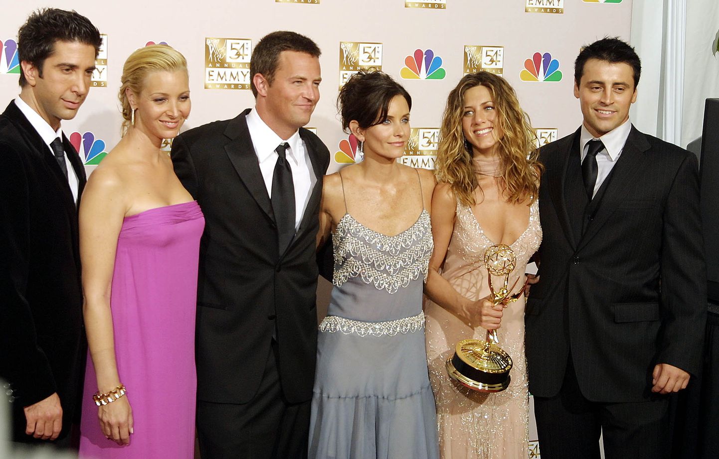 «Sõbrade» staarid (vasakult paremale) David Schwimmer, Lisa Kudrow, Mathew Perry, Courtney Cox Arquette, Jennifer Aniston ja Matt LeBlanc.