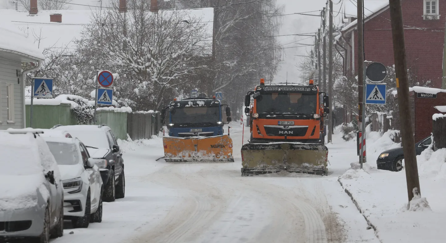 Sahaautod Tartus Herne tänaval.