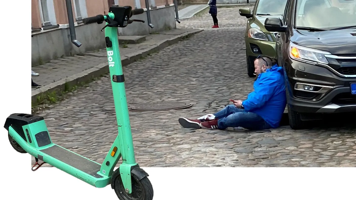 Samal ajal, kui katkise jalaluuga Tõnis Kotsar auto najal kiirabi ­ootas, leidis tema juhitud elektritõukeratas uued kasutajad, kes plaanisid mööda munakive oma teekonda jätkata.