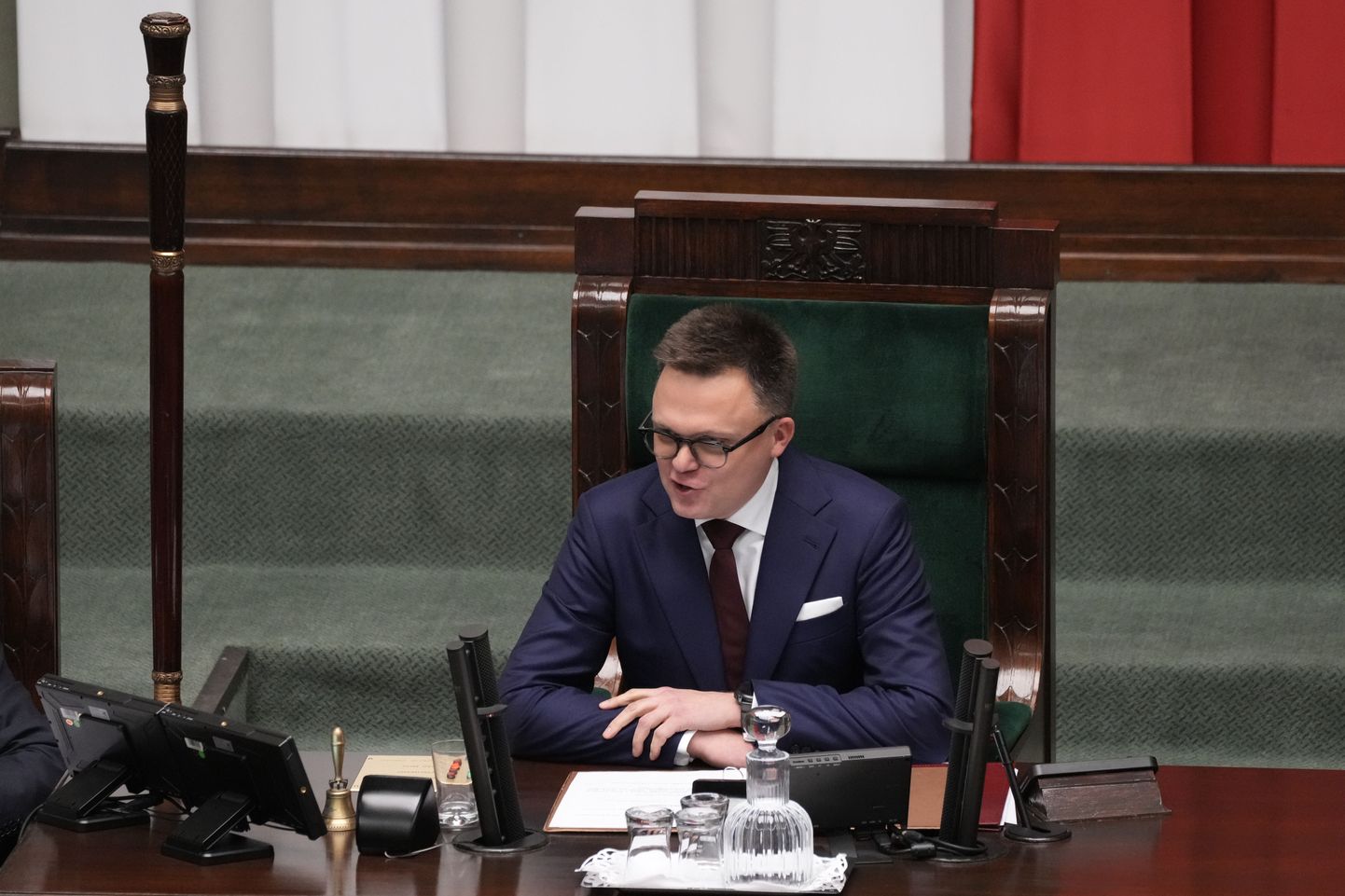 Poola parlamendi uus spiiker Szymon Hołownia pidamas oma esimest kõne 13. novembril 2023. aastal.