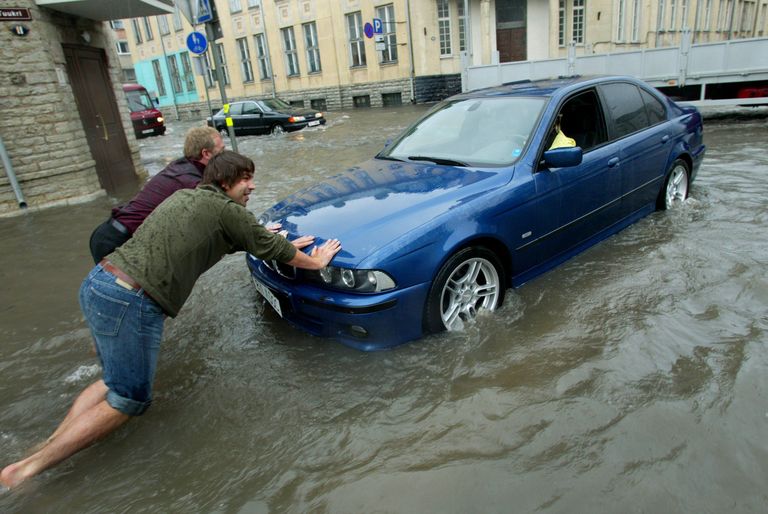 Наводнение на улице Туукри в 2008 году.