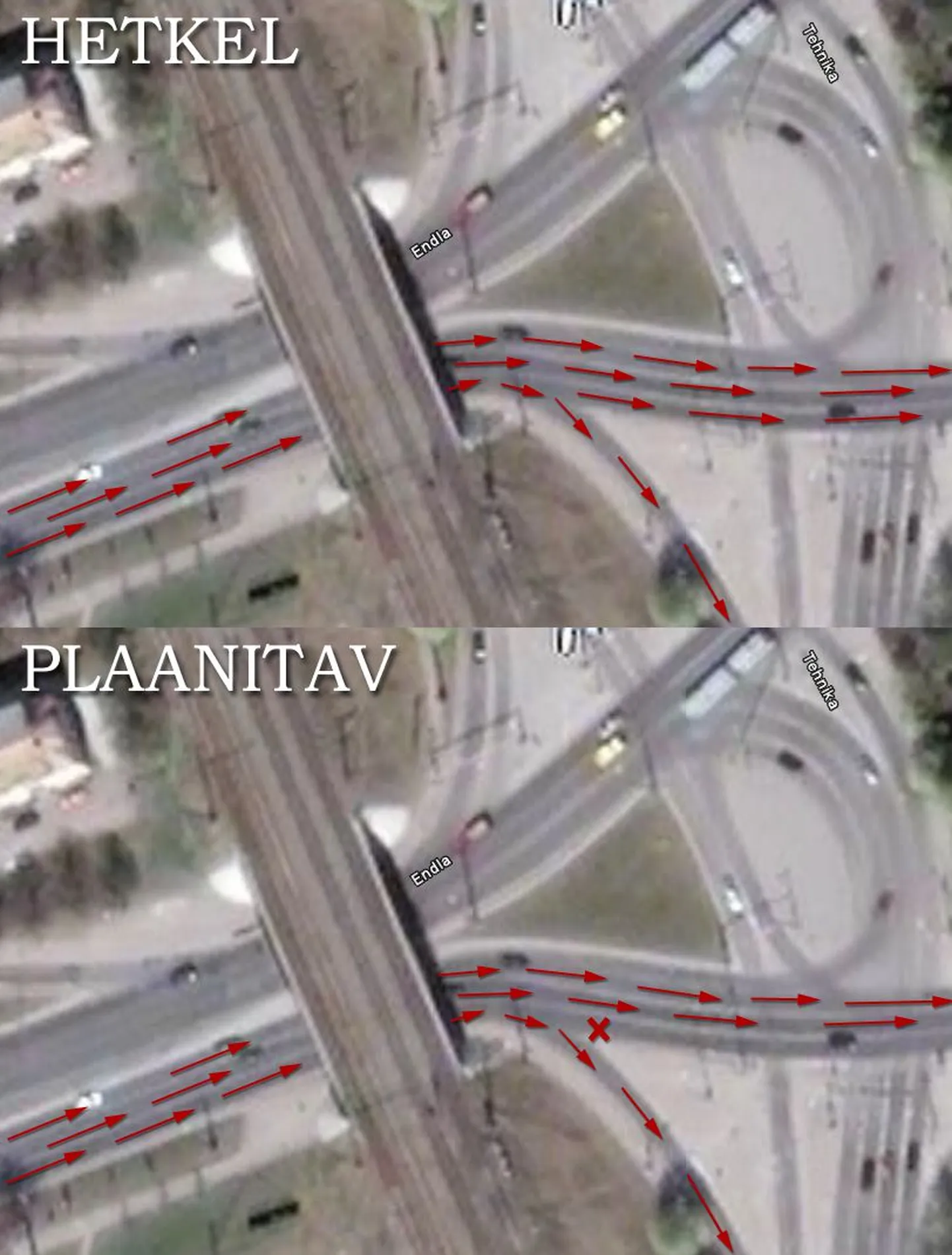 Uuendus Endla tänava viadukti juures ei ajaks kõige parempoolsemat sõidurada enam nii täis.