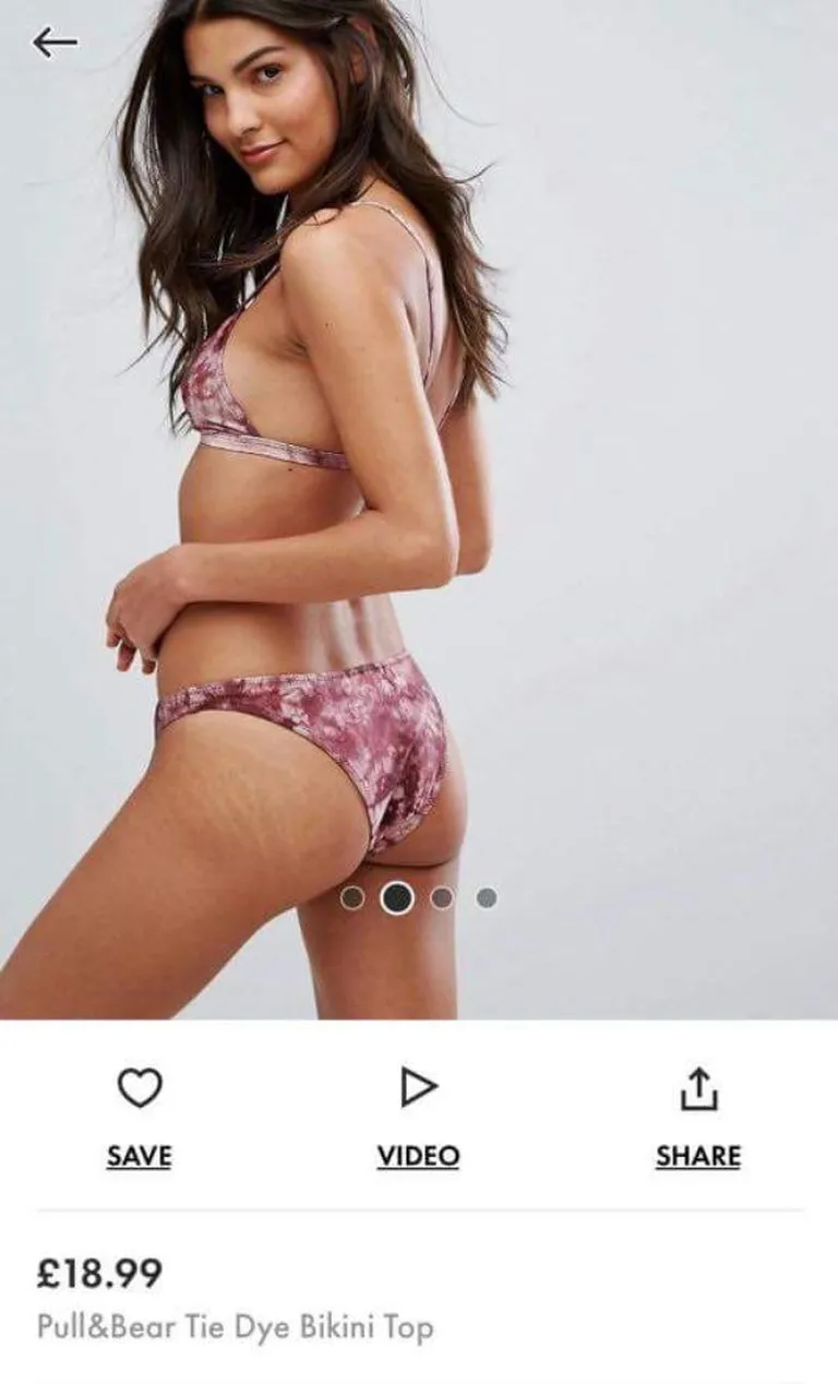 Fotokuva venitusarmidega modellist Asose veebipoes. Foto: Twitter