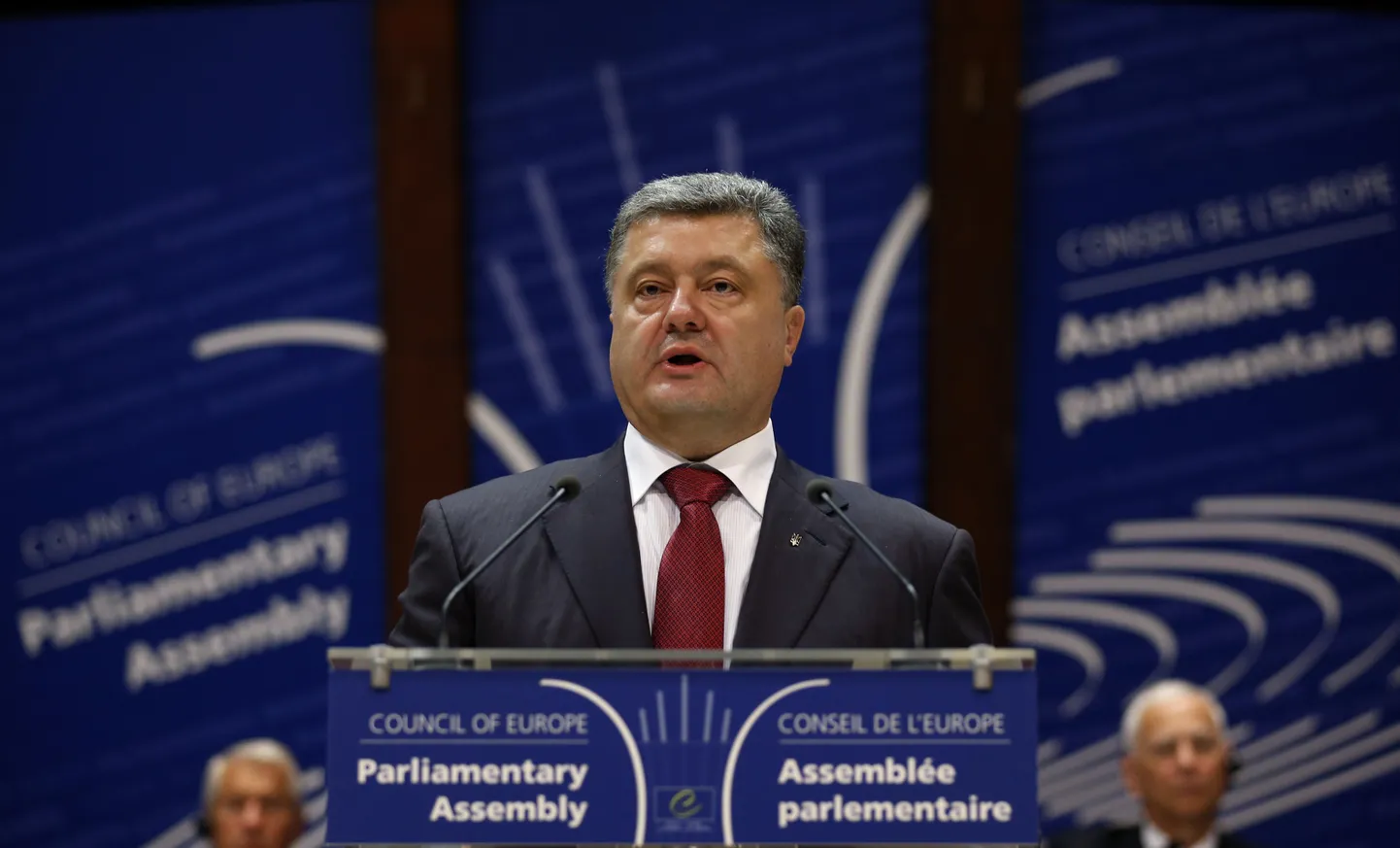 Ukraina president Petro Poroshenko täna Strasbourg'is Euroopa Nõukogu Parlamentaarses Assamblee (ENPA) istungil.