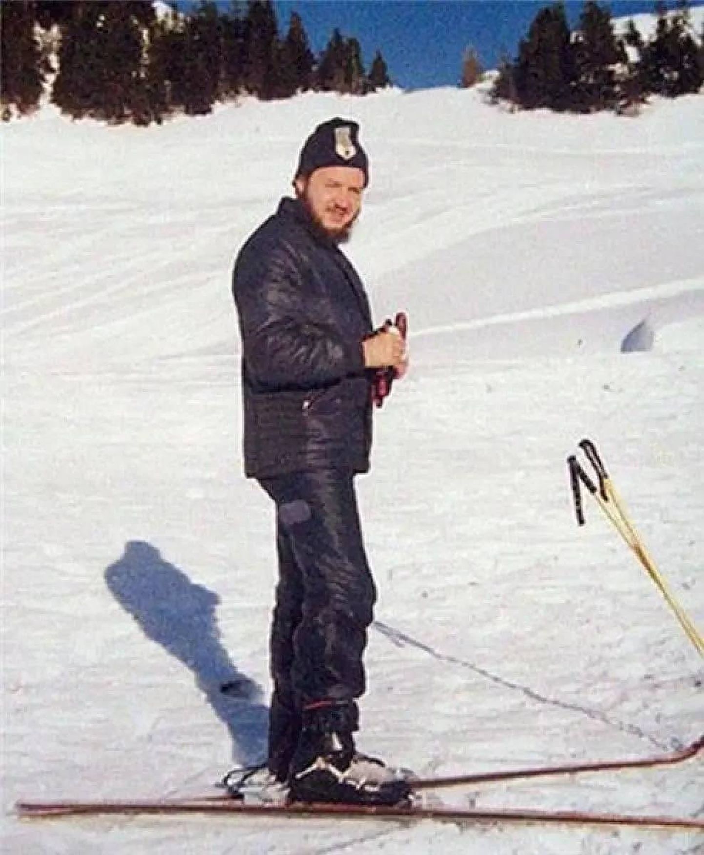 24-летний Гундяев катается на лыжах в Швейцарии в 1971 году.