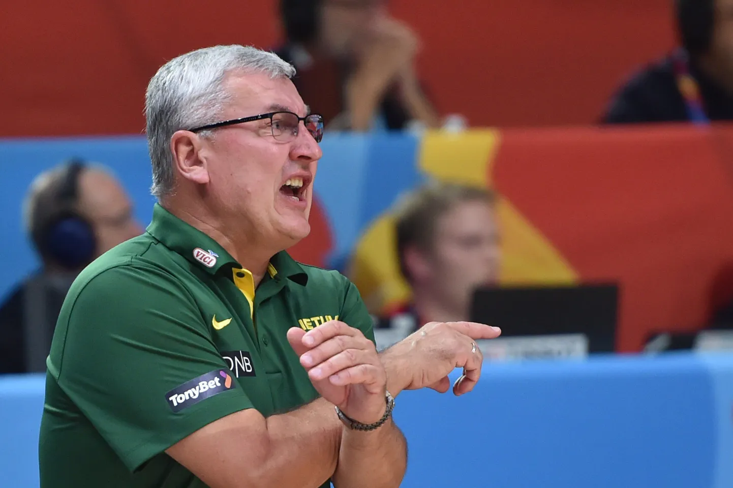 Leedu korvpallikoondise peatreener Jonas Kazlauskas.