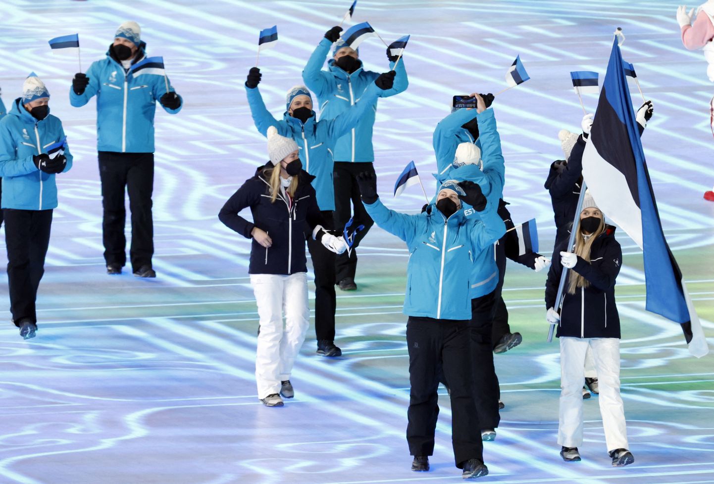 Сборная Эстонии на церемонии открытия ОИ-2022