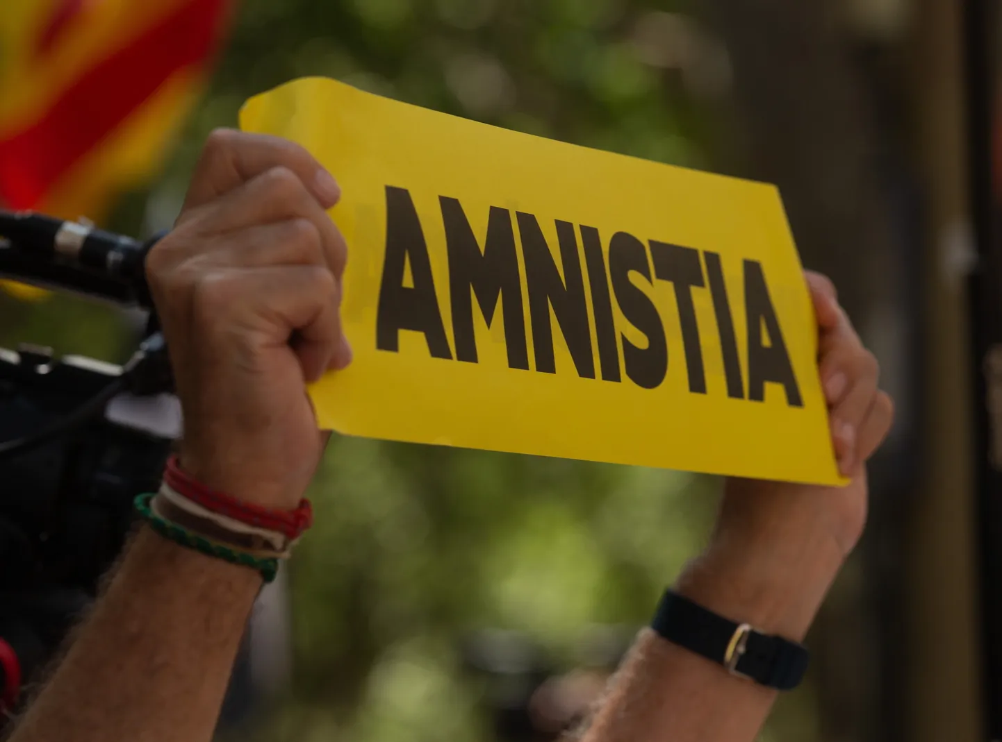 Iseseisvusmeelne meeleavaldaja Barcelonas.