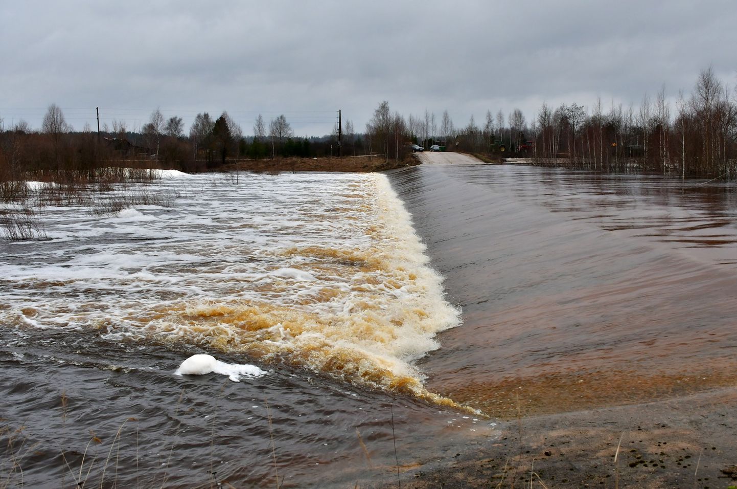 Plūdi Jēkabpilī, kur ūdens līmenis Daugavā 14. janvāra rītā sasniedzis 8,91m.