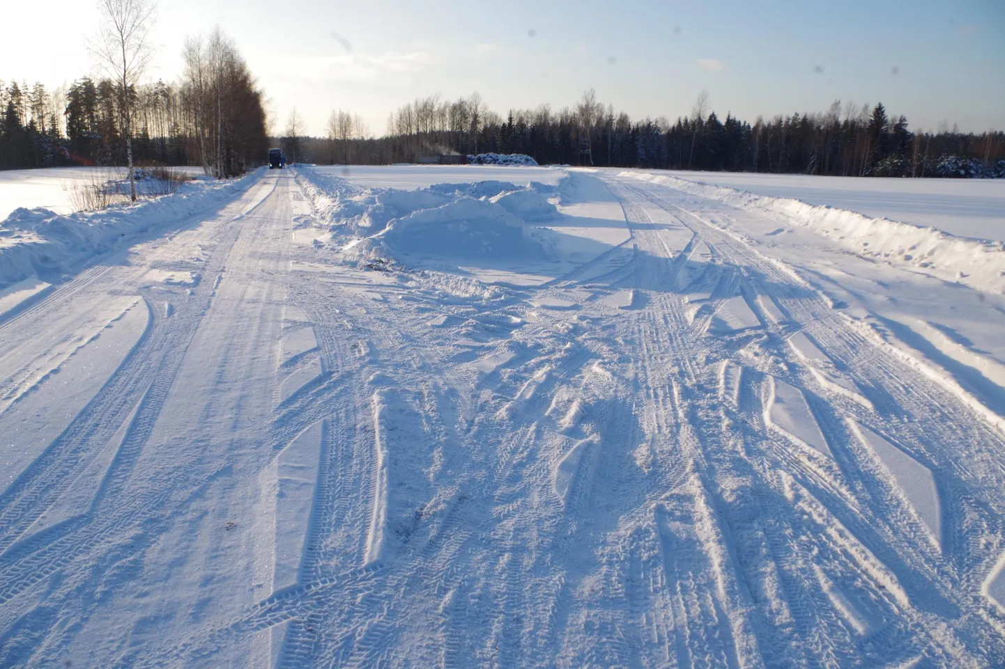 Hakkpuidu mugavaks väljaveoks tehti talunikuga asja arutamata viljapõllule talitee (paremal), mille alla jäänud rukis talve ilmselt üle ei ela.