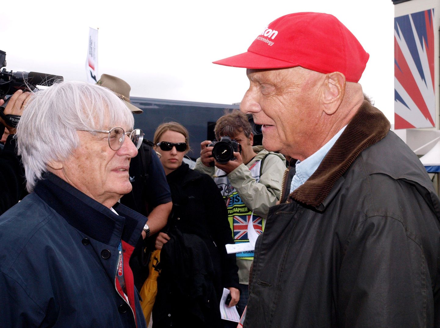 Bernie Ecclestone (vasakul) ja Niki Lauda.