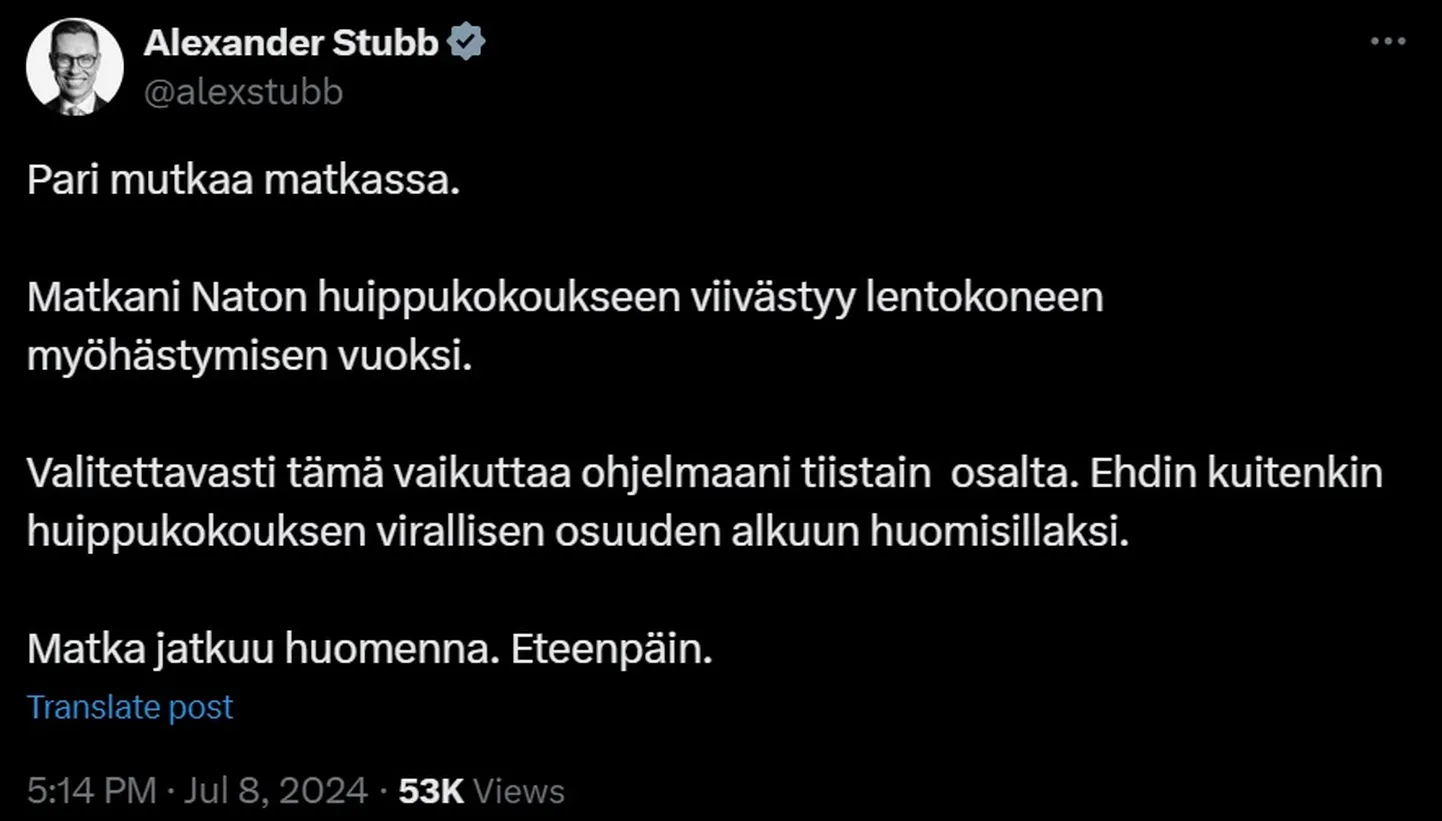 Lendude hilinemise eest pole kaitstud keegi.